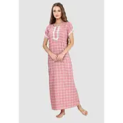 Sweet Dreams 100% Rayon Short Sleeve Long Nighty with Lace