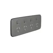 Clipsal Iconic ASH GREY Essence Skin Socket Switch Horizontal Quad - E3015-4C-AG