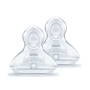 德國NUK-寬口徑矽膠奶嘴2入-2號一般型6m+