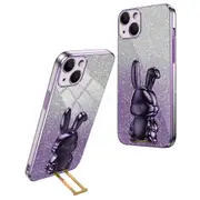 For iPhone 13 mini Kickstand Case Cute Rabbit Protective Phone Shell