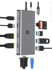 USB C Docking, Triple Display Docking Station, 12 in 1 USB C HUB. 4k Hdmi