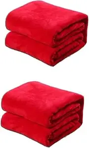 Mikinona 2pcs Luxury Fleece Pet Blanket Flannel Dog Bed Blankets Solid Pet Bedding Faux Throw for Cozy Pups