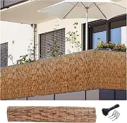 Bamboo Fencing, Outdoor Balcony Privacy Screens, Natural Reed Fence Rolls, Decorative Fence, Patio Fencing, for Outdoor Privacy Screening, Sun Blocking, Decorative Divider(170 * 400cm(5.6 * 13.1ft))