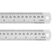 2pcs Steel Ruler 40cm 16 Inch & 50cm 20 Inch Metal with Conversion Table
