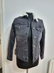 Replay Ladies Denim Black Jacket Size S New