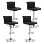 4 x Lana PU Leather Bar Stools Black