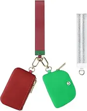 [Babysun] Zip Around Dual Pouch Wristlet Portable Wristlet Wallet Detachable Coin Purse Pouch for Women