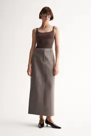Sabina Skirt Taupe Size 14 | Elka Collective
