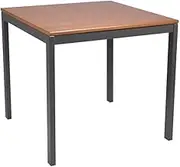 Tramontina Barcelona Square Table in Almond Multilaminate with Steel Legs Graphite Finish, 70 cm Size