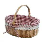 Wicker Basket Gift Baskets Empty Oval Willow Woven Picnic Basket With Handle Wedding Basket Small Natural wood color