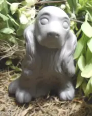 Latex Cocker Spaniel dog mold plaster concrete casting mould 4.5"H x 3.5"