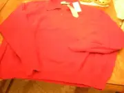 Ralph Lauren POLO Lambswool Men's 3XL 1/4 Button BURGUNDY Collared SWEATER~~NWT!