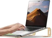 Ergonomic Laptop Stand for Desk, Ergonomic Computer Stand with Wrist Rest, Aluminum Portable Laptop Stands Holder Mount for MacBook Air Pro, All 10-17" Laptops (Golden)