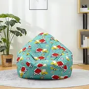Morbuy Bean Bag Cover 3D Excavator Sofa Cover Lazy Lounger Bean Bag No Filler Detachable Washable Puff Sofa Lounge Recliner for Living Room, Children's Room (XL,Mixer)