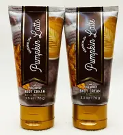 2 Bath & Body Works MARSHMALLOW PUMPKIN Travel Mini Size Body Cream Shea 2.5 oz