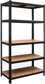 Levede 5-Tier Shelving Rack, Heavy Duty Steel Storage, Black Frame, 175KG/Shelf