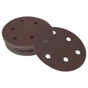 Sandpaper Round 125x125mm 120 Grit 20 Pcs Red Hook & Loop Sanding Sheets