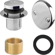 Bathtub Drain Kit, Bath Tip Toe Tub Drain with Two-Hole Overflow Faceplate, Chrome Metal Bath Tub Plug for Home, Hotel, Bathroom