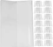 Happyyami 20 Pack Plastic Book Covers Waterproof Reusable for Hardcover Textbooks Notebooks Stylish Book Protection