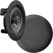 Pyle PDIC61RDBK in-Wall/in-Ceiling Dual 6.5-Inch Speaker System, 2-Way, Flush Mount, Black (Pair)