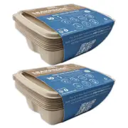 2x 50pc EcoSouLife Harvest Leakproof Disposable Rect Containers & Lids 650ml
