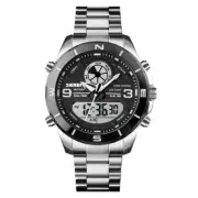 Men's Dual Display Analogue Digital Watch Stainless Steel Military Sport Watches