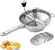 Stainless Steel Food Mills with 3 Milling Discs, Manual Grinder Baby Complementary Food Maker for Tomato Sauce Applesauce Jam Potato Ricer, Multifunctional Food Mill Potato Ricer