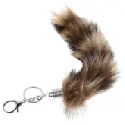 Soft Faux Fox Tail Keychain Fluffy Realistic Pendant For Handbags