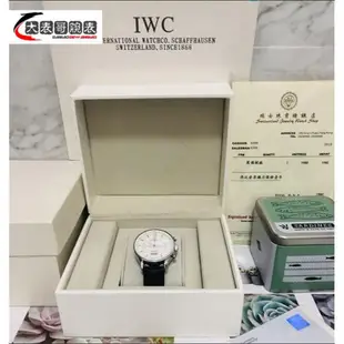 實拍 IWC男士新店促銷 萬國葡萄牙系列計時腕表 IW371446 精鋼白面 配件齊全