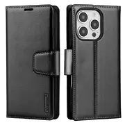 ZUSLAB for Apple iPhone 16 Pro Max Case Hanman Leather Wallet Card Holder Cover (2024) - Black
