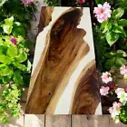 White Epoxy Resin Dining Table Top Live Edge Acacia Wood Bedroom Furniture Decor