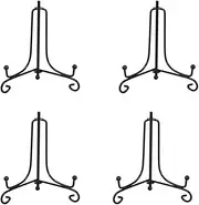 (4 Pack) Iron Display Stand, Easel Plate Display Photo Holder Stand, Displays Picture Frames, Cookbooks, Decorative Plates, Tablets and Art 4 Inch