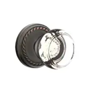Emtek Georgetown Crystal Door Knob Privacy Set Rope Rosette Oil Rubbed Bronze