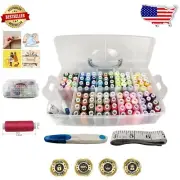 100 Color Thread Set with Scissors & Measure - Ultimate Sewing Companion