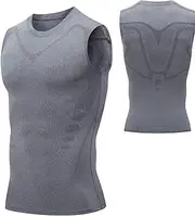 [HELVES] Ionic Body Shaping Vest - Tummy Control Compression Tank Top Men Body Slimming Sleeveless Shirts - Skin-Friendly Tummy Control Sleeveless Shirts for Gym Sports