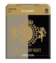Rico Grand Concert Select Evolution Bb Clarinet Reeds, Strength 3.5, 10-pack