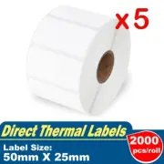 5x Rolls All Purpose & Address Labels 2x1 Inch for Zebra & Rollo Label Printer