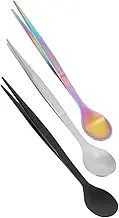 Toddmomy Compact Efficient 3-Piece Tasting Spoon Set Includes Mixing Spoons for Chefs Cooks and Bartenders Stainless Steel Construction