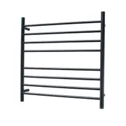 Radiant RTR06 Round Bar Heated Towel Rail - 750 x 750mm - Matte Black - Stainless Steel- Bottom Left/Top Right Wiring