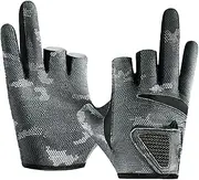 Nuytghr Fishing Gloves, UV Protection Fingerless Gloves 7.28x5.51x0.79 inches, Touchscreen Outdoor Hand Gear, Windproof Grip Enhancer, Lightweight Sun Shield, Kayaking Rowing Use