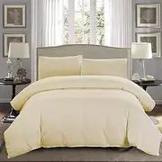 [ForZzz] 2000 TC Premium 2 Pieces Soft Quilt/Duvet Pillowcase Cover Set AU King Single Size Doona Cover Ultra Soft Quilt Cover Set Bed(Kingle Single,Cream)