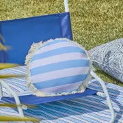 Marlowe Stripe Blue White Beach Pillow [SUNLMARBP23D]