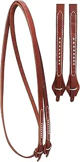 CHALLENGER Horse 8' x 5/8" Western Harness Leather Quick Change Barrel Contest Reins 6685