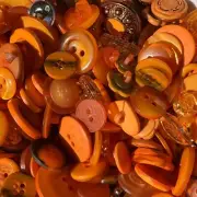 Mixed Lot Dyed Neon Brite Orange Premium Buttons All Sizes