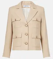 [Veronica Beard] Veronica Beard Schuyler linen-blend blazer AU 10 beige