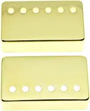 KAISH Set of 2 Humbucker Guitar Pickup Cover Brass Humbucker Pickup Covers 49.2mm/52mm Pole Spacing Fits most Gibson Les Paul Gold