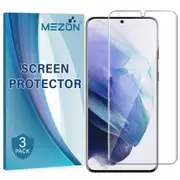 [3 Pack] Samsung Galaxy S21 5G Premium Clear Edge-to-Edge Full Coverage Screen Protector Film by MEZON – Fingerprint Sensor Compatible (S21, Clear)