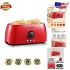 Versatile 4 Slice Stainless Steel Toaster with Countdown Timer & Crumb Tray