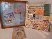 Wood Picture Frame Shadow Box Cat scrapbook kit, papers,charms,frames,tags 3pk