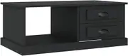 vidaXL Modern Coffee Table with Storage Compartments, Engineered Wood Construction, Black Finish, 90x50x35 cm